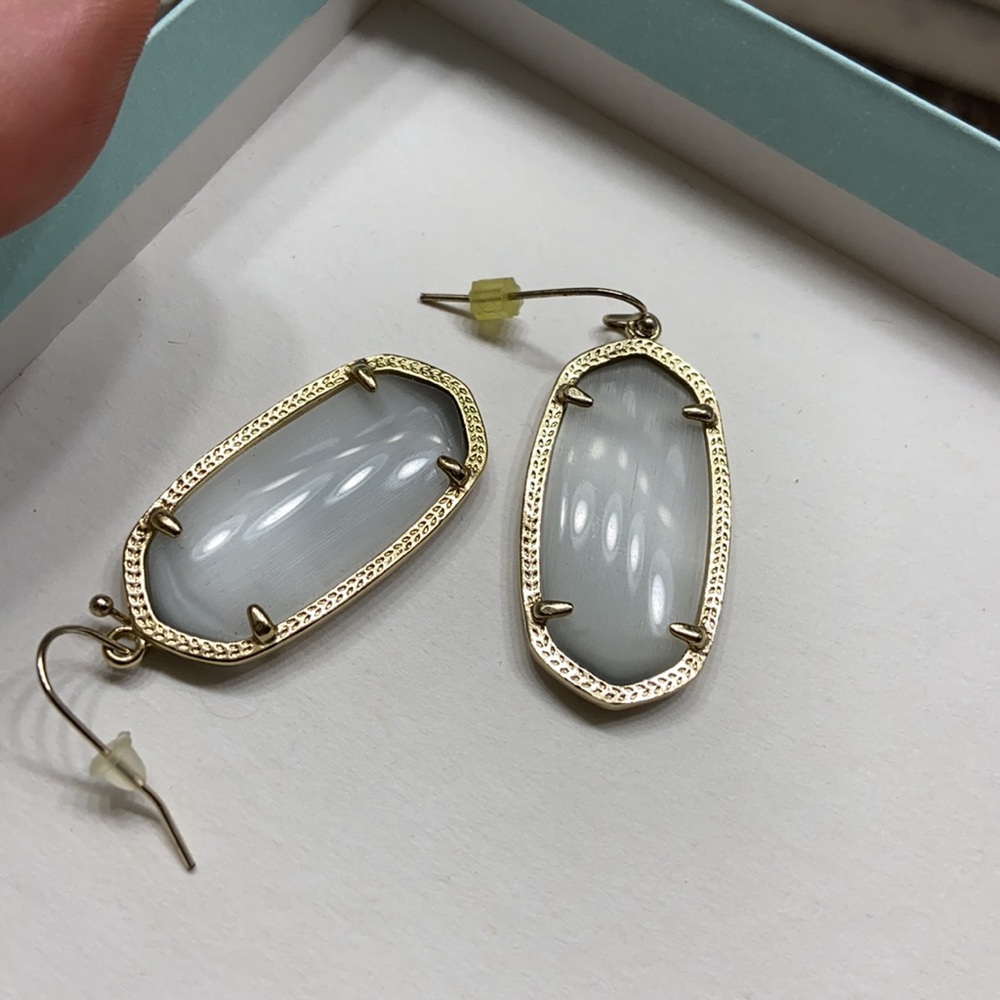 Kendra Scott Elle Drop Earrings - Gray and Gold